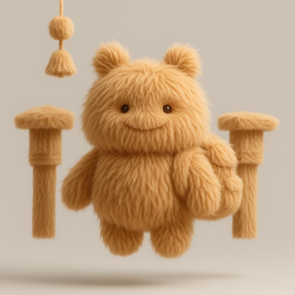 Plush - Soft, fluffy, and tactile with a surreal modern feel.